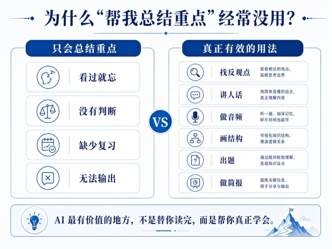 為什麼幫我總結重點經常沒用