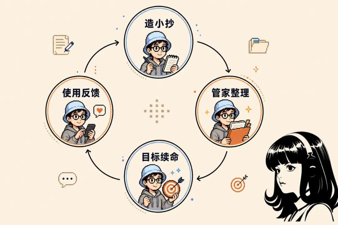 學習循環：自己造小抄、自己改、自己歸檔