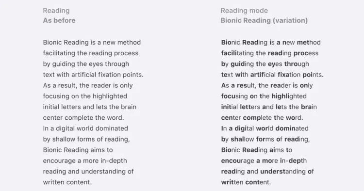 Bionic Reading, A New Reading Method That Stresses Letters Within Words to  Let the Brain Fill in the Rest