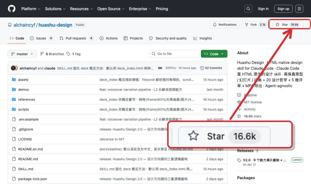 huashu-design GitHub 16.6k star