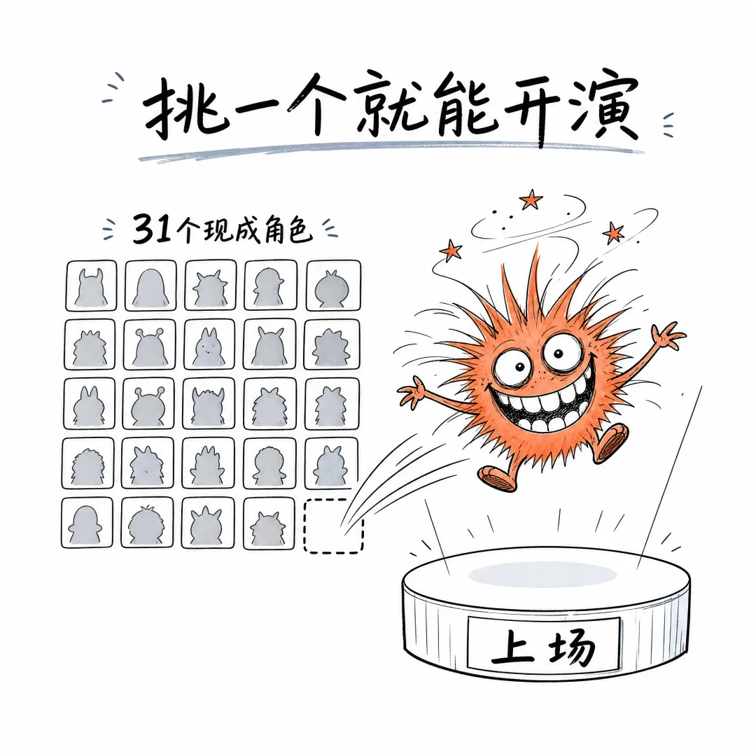 挑一個就能開演