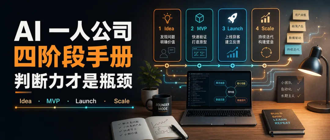 AI 一人公司四階段手冊,判斷力才是瓶頸