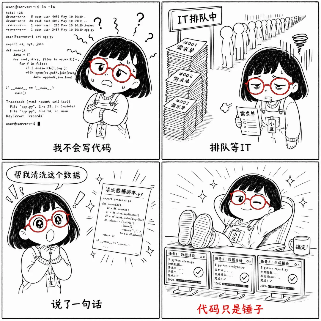 從"我不會寫代碼"到"代碼只是錘子"