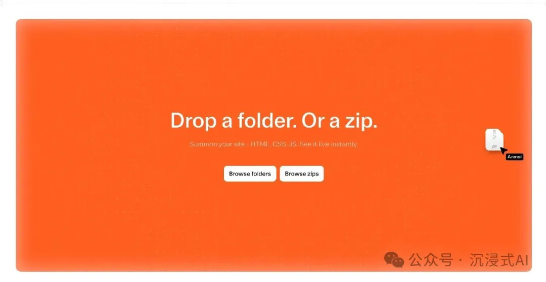 Cloudflare Drag and Drop upload screen for browsing folders or ZIP files