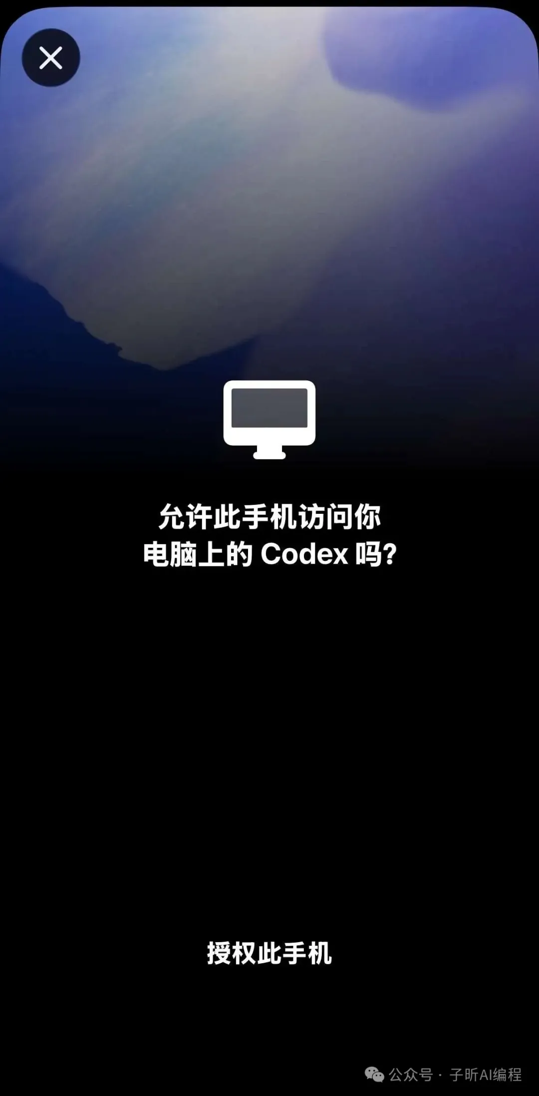 移動端彈出允許訪問電腦的codex