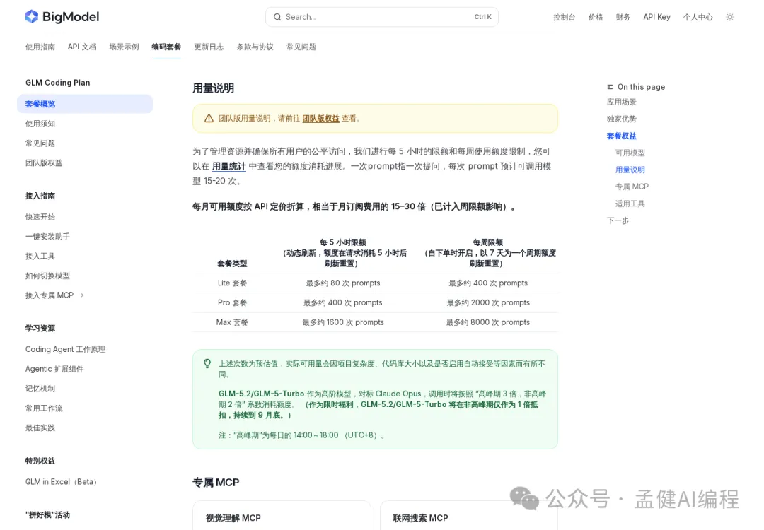 GLM Coding Plan 用量說明：5 小時限額、周限額和高峯期倍數消耗