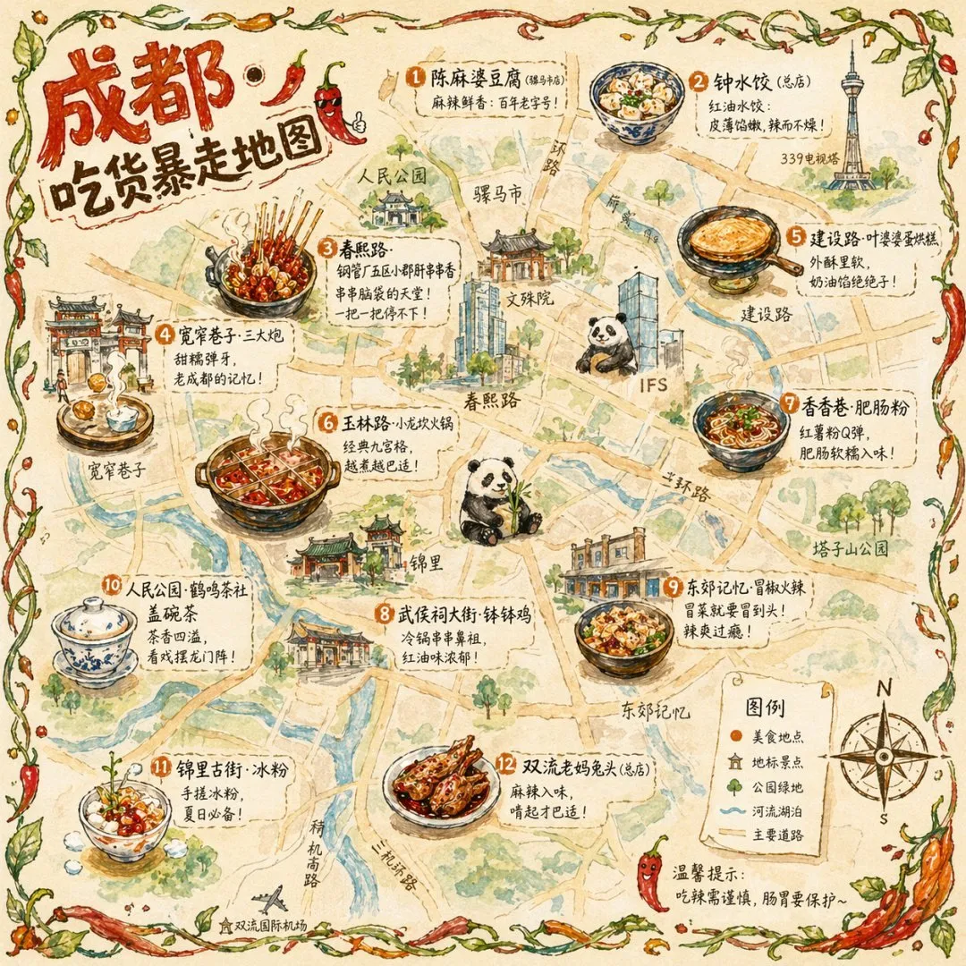 Illustrated City Food Map - Image 1